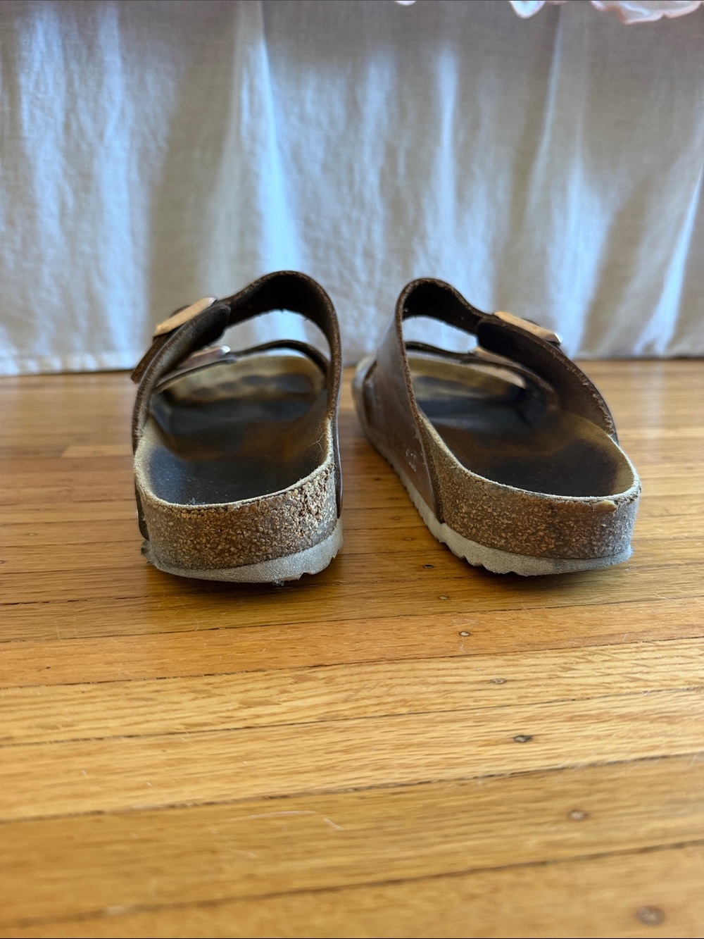 Birkenstock Metallic Silver Two-Strap Arizona Sandals - Picture 5 of 5